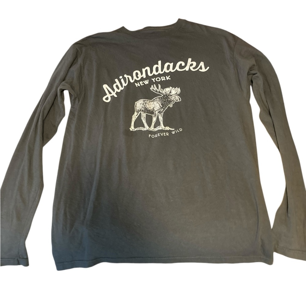 Gray Adirondacks New York Long Sleeve T-Shirt- M- VTG Style- BODE on a budget!
